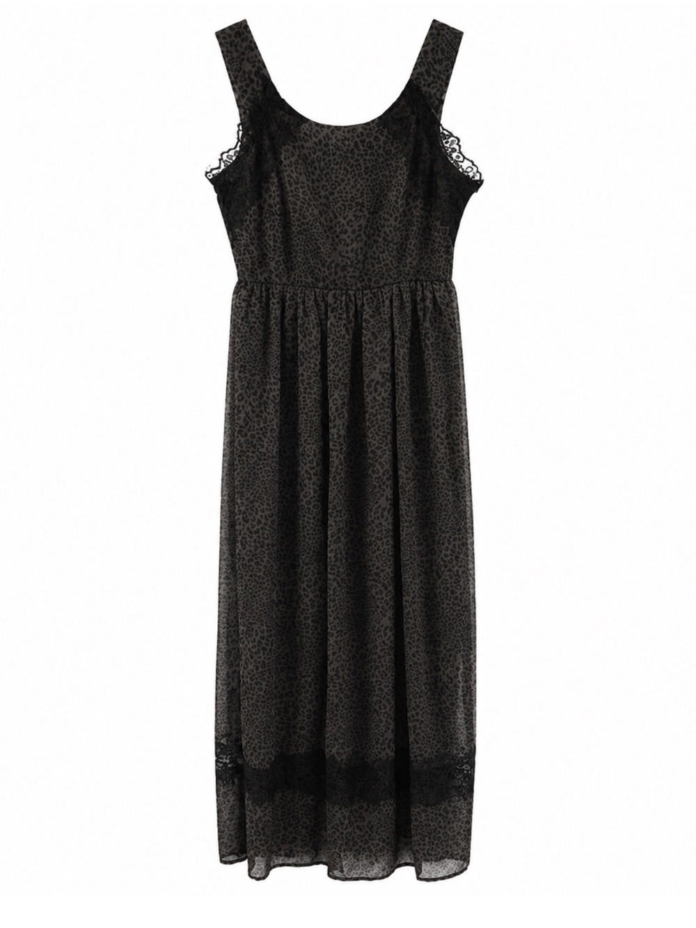 Lace cheetah leopard maxi dress